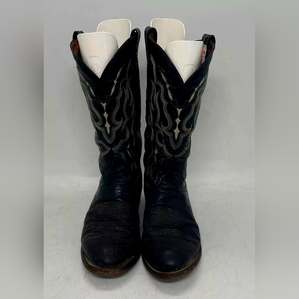 Tony Lama Designe Men's Bonham Smooth Ostrich Western Boots - Round Toe Sz 10.5D - Picture 7 of 8